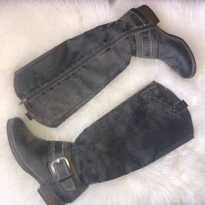Gray distressed riding boots size 8.5